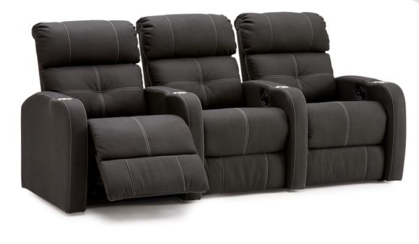 Pallise stereo 3 seat fabric home theater seat group