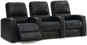 Palliser Pacifico 3 seat black home theater seat group