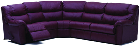 Palliser Regent reclining sectional in Burgundy leather