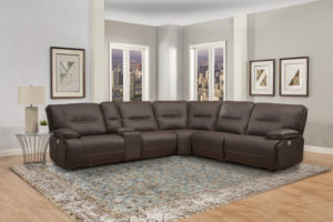 Spartacus reclining sectional in chocolate